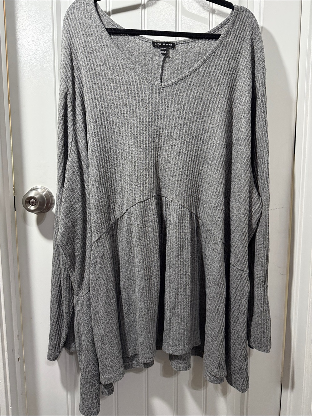 Lane Bryant Light Gray Ribbed Swing Tunic